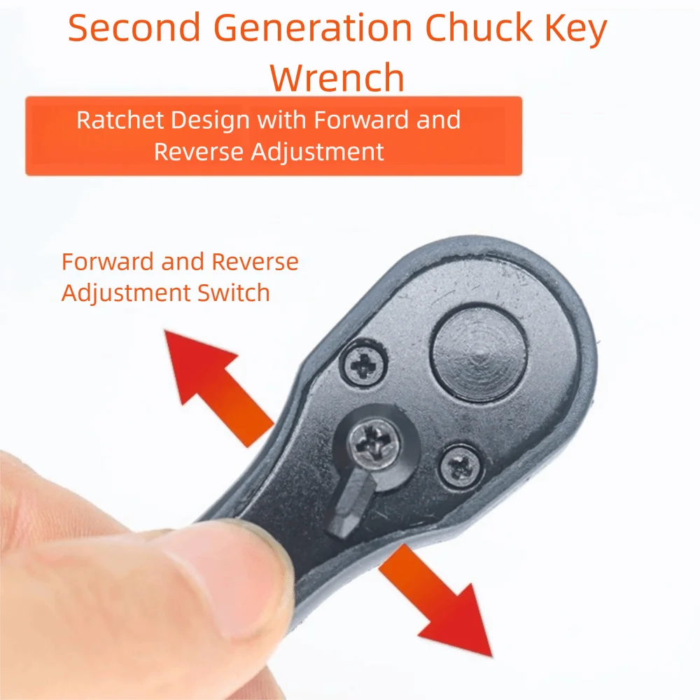 

Magnetic Interchangeable Drill Chuck Key Wrench Double Head Iron Material Ratchet Spanner Ratchet Design Replacement Tool