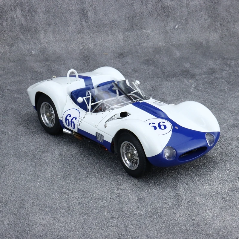 New Cmc 1:18 Maserati Birdcage Tip61 Birdcage #66 Blue And White Simulated Alloy Miniature Die-Casting Car Model Custom Toy Gift