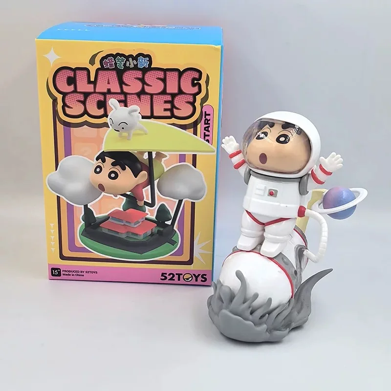 Genuine Blind Box Crayon Shin-Chan Classic Scene Series Anime Cartoon Decorations Pvc Model Action Figurines Ornament Toys Gift