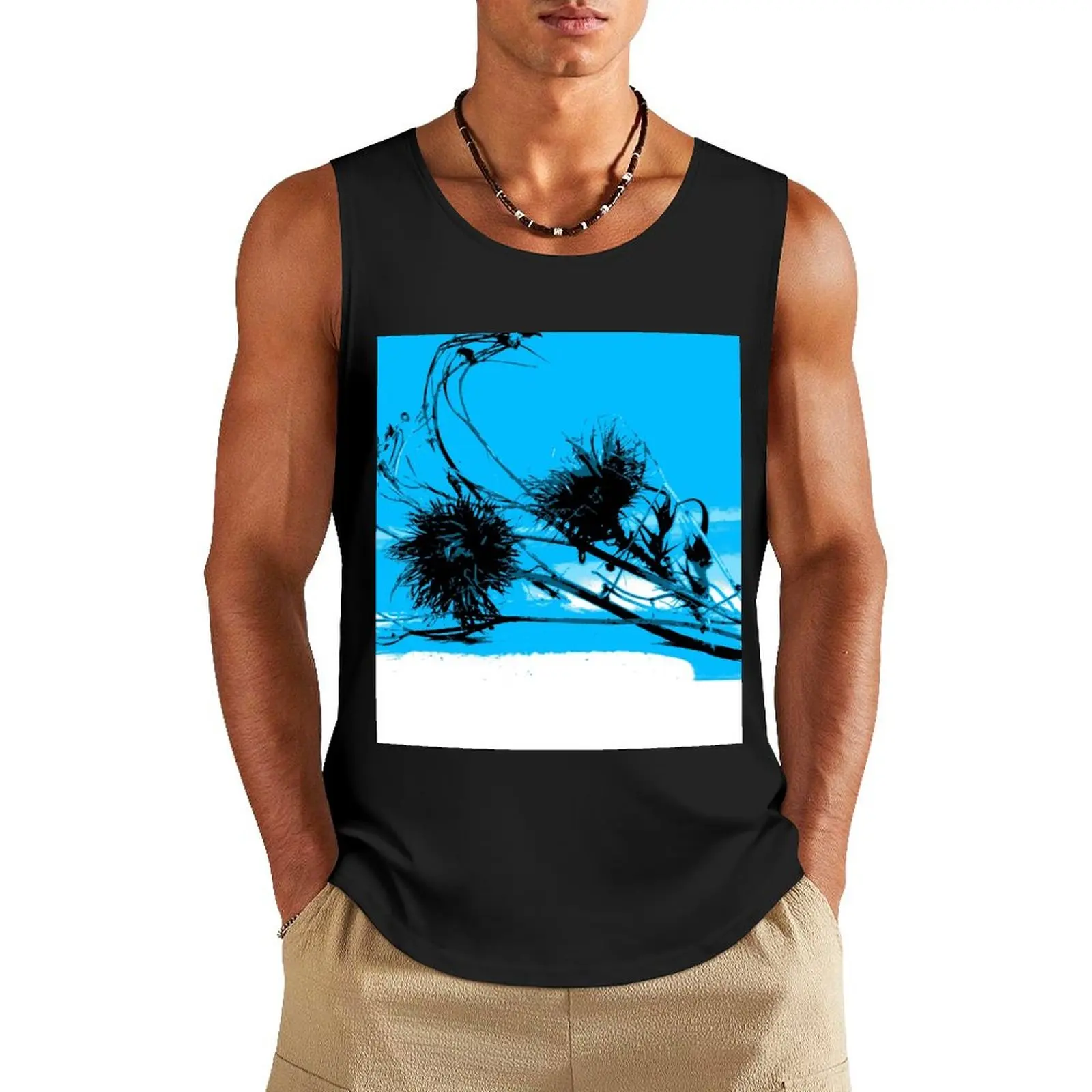 

Thistle Seed Silhouette Tank Top Men's sleeveless gym shirts T-shirt male