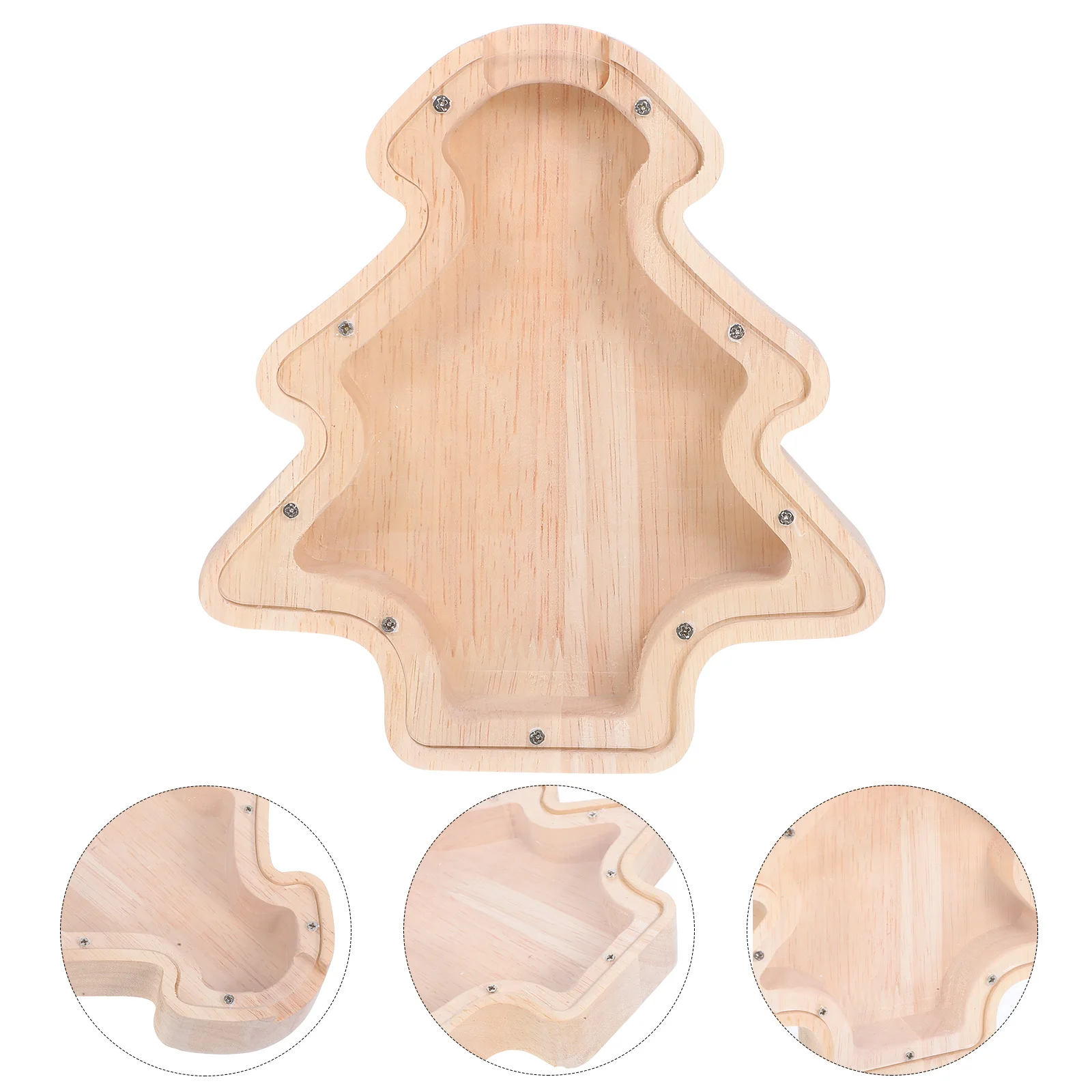 

2pcs Wooden Piggy Bank Christmas Tree Design s Money Box Savings Bank For Coins Keepsakes Storage Wood Coin Holder Travel