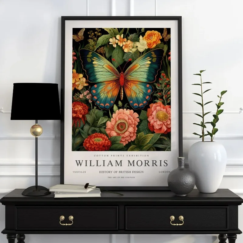 Neutral William Morris Poster Picture Botanical Animals Canvas Prints Vintage Wall Art Decorations for Living Room Exhibition