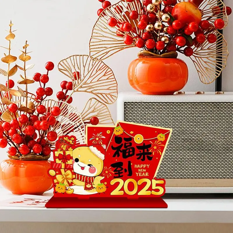 Chinese New Year Table Ornaments Desktop Ornaments New Year 2025 Table Topper Red Holiday Supplies Cute Snake Table Decorations