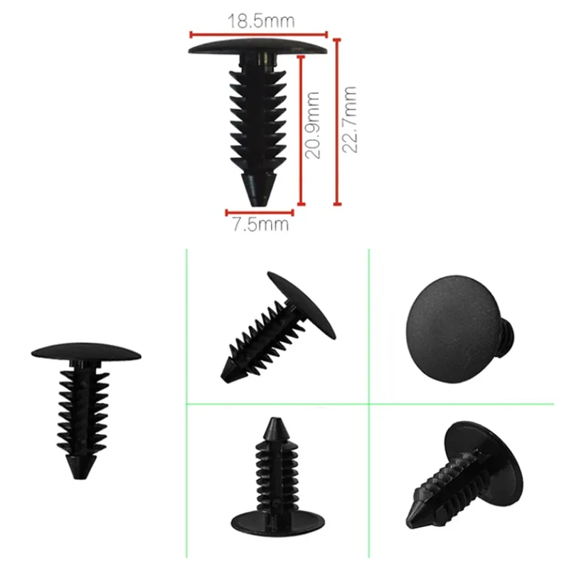 100Pcs Auto Spring Fasteners Plastic Rivet Plastic Car Clips 1595864 388577S 6030441 1605396 W705589-S300   A16