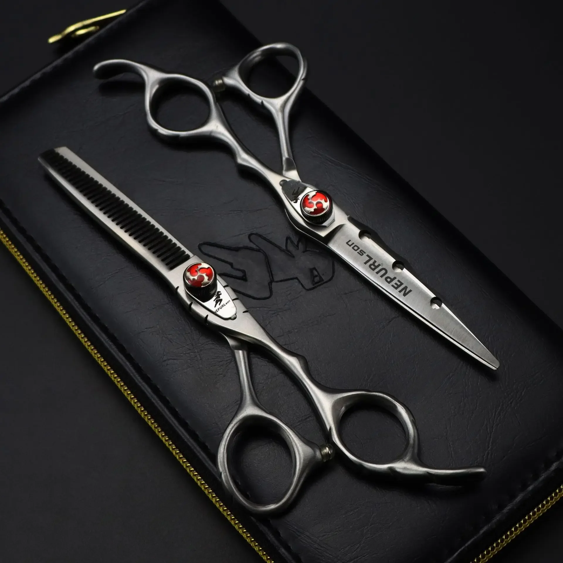 Purple Dragon Hair Scissors  Stainless Hair Cutting Scissors Barber Shop Hairdressing Thinning Shears Trimmer 6inch