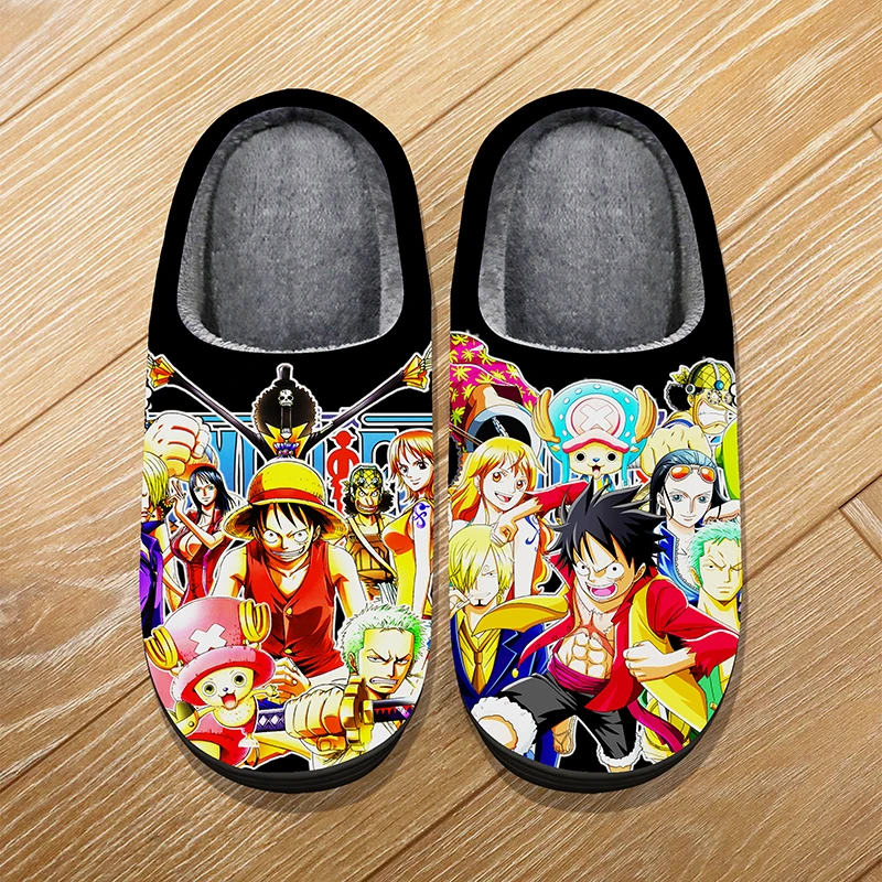 

Custom Size Winter Home Soft Warm Cartoon Slippers For Adult Kids Anime ONE PIECE Luffy Chopper Cosplay Indoor Cute Slippers