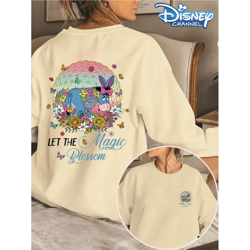 

Disney Winnie The Pooh LET THE Magic Blossom 3D Printed Loose Comfortable Breathable & Quick-drying O-neck Long-sleeved T-shirt