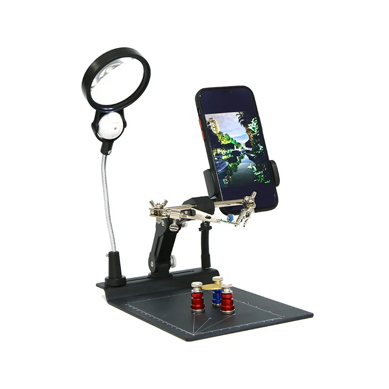 新しい電子製品、光源回路基板付き携帯電話修理ツール、卓上拡大鏡折りたたみブラケット