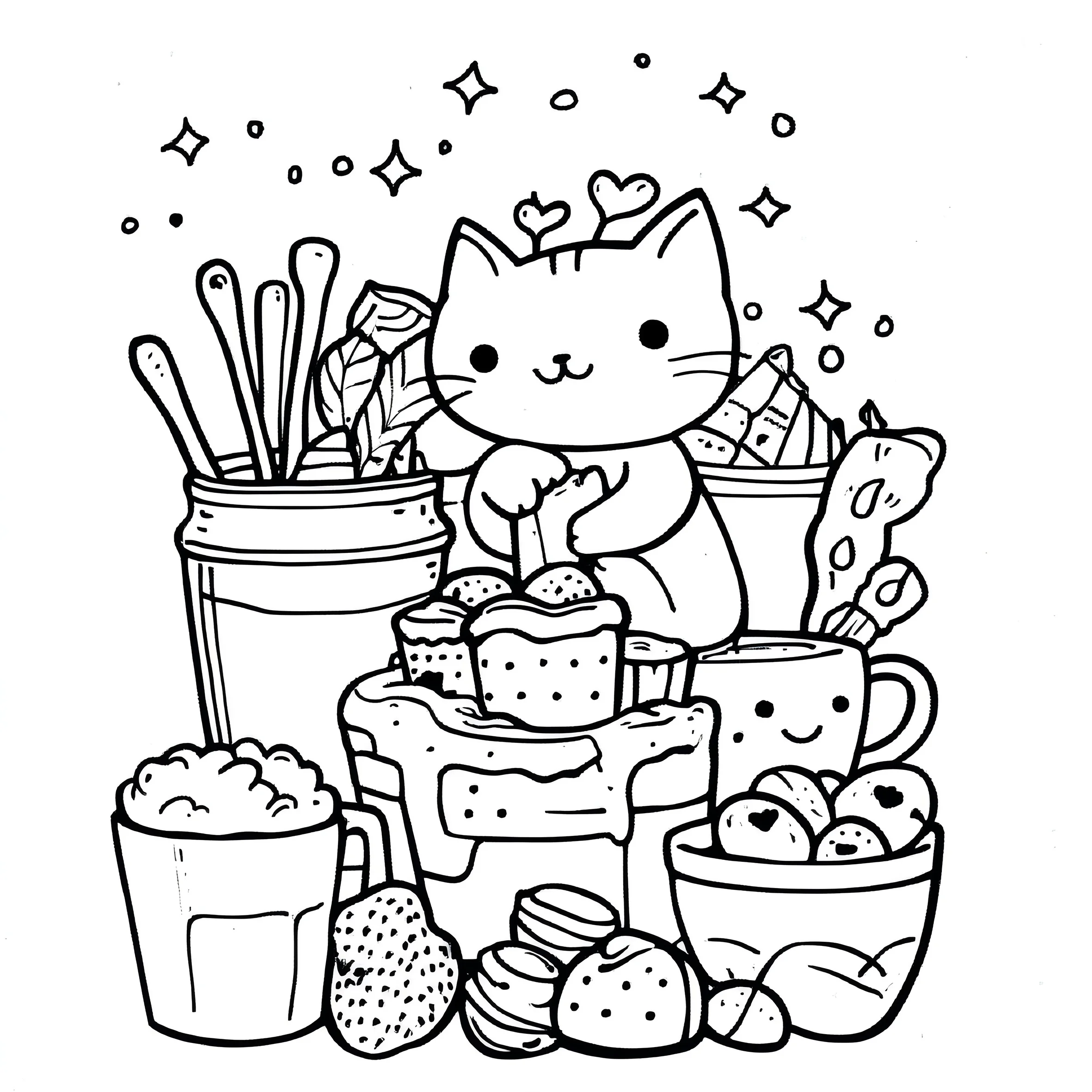 COZY CAT Bold-easy Patterns Coloring Book for Adults Cute Drawing Book Perfect Gift for Party and Birthday