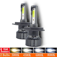 2Pcs 20000LM LED H4 Car Headlight H7 H1 H8 H9 H11 12000K 6000K 6500K Lemon Green Auto Fog Light H3 9005 HB3 9006 12V LED Bulb