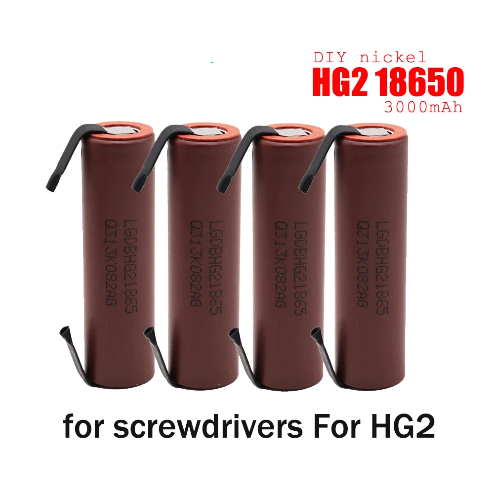 3.7V HG2 18650 Battery 3000mAh 3.6V 30A High Power Discharge Li-ion Large Current Batteries for screwdriver with DIY Nickel