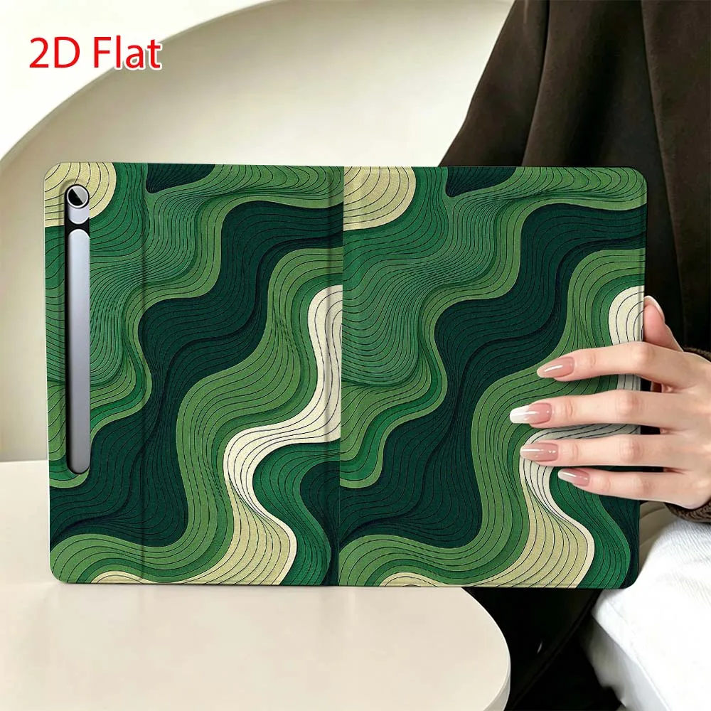 Water Ripple Double Soft For Samsung Galaxy Tab S11 S10 S9 S8 S7 S6 A9 A8 A11 Lite FE Plus Pen Tray Tablet Case