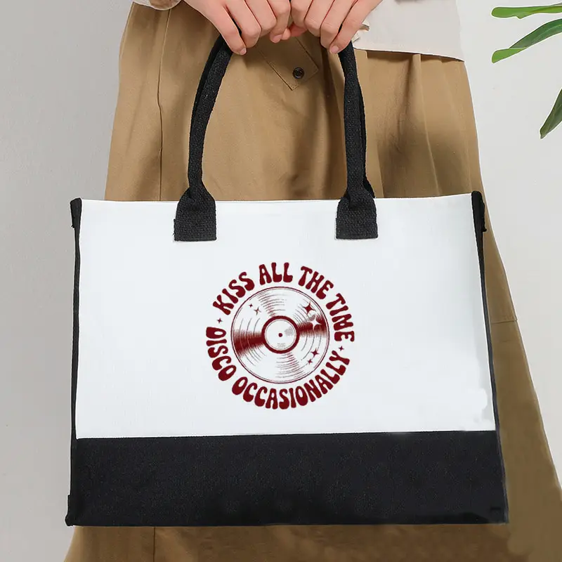 Kiss All The Time. Disco Occasionally Fashion Tote Bag Spacious and Trendy Multi Functional Reusable Bags Album Merch Tour Gift