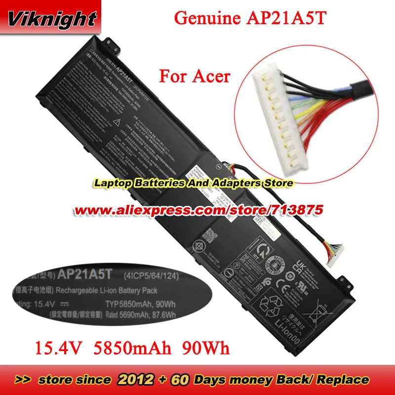 Genuine AP21A5T Battery AP21A7T AP21A8T KT00405012 for Acer Nitro 16 AN16-41 17 AN17-51 5 AN517-55 Predator Helios 16 PH16-71