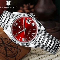 CORGEUT 36mm High Luxury Fashion Business Bright Log Men's Watch Automatic Mechanical Sapphire Date Waterproof Watch for Man Etc