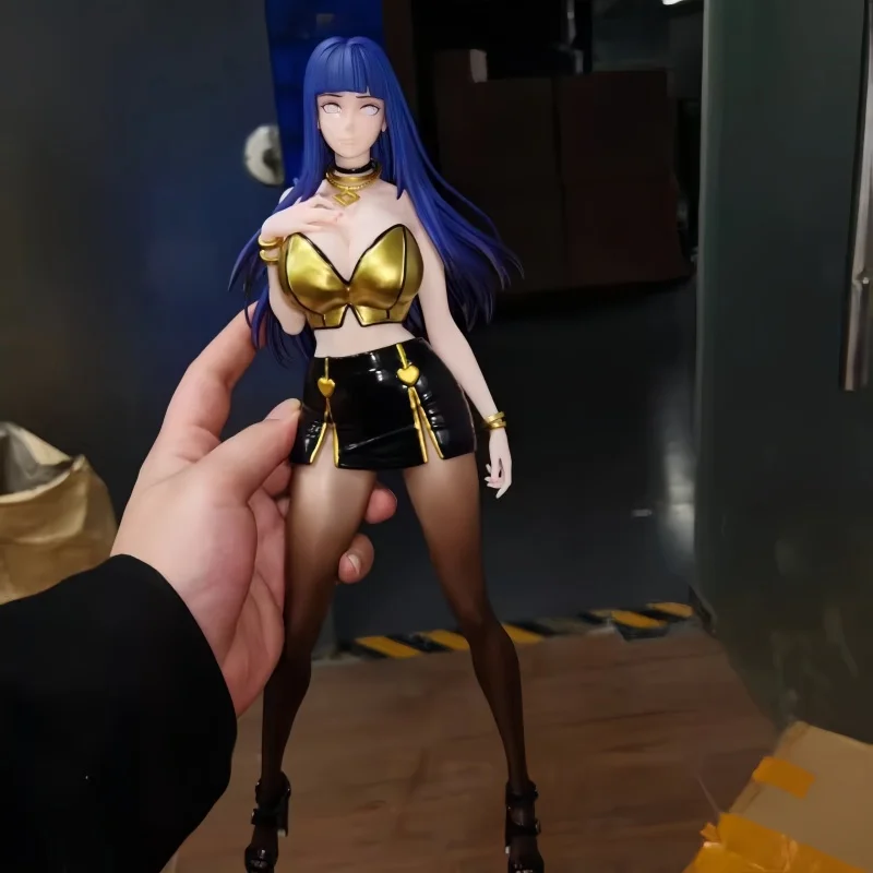 

35cm Hyuga Hinata Figure Model Naruto Anime Peripheral Pvc Double-Sided Sculpture Action Doll Case Desktop Trendy Toy Ornament
