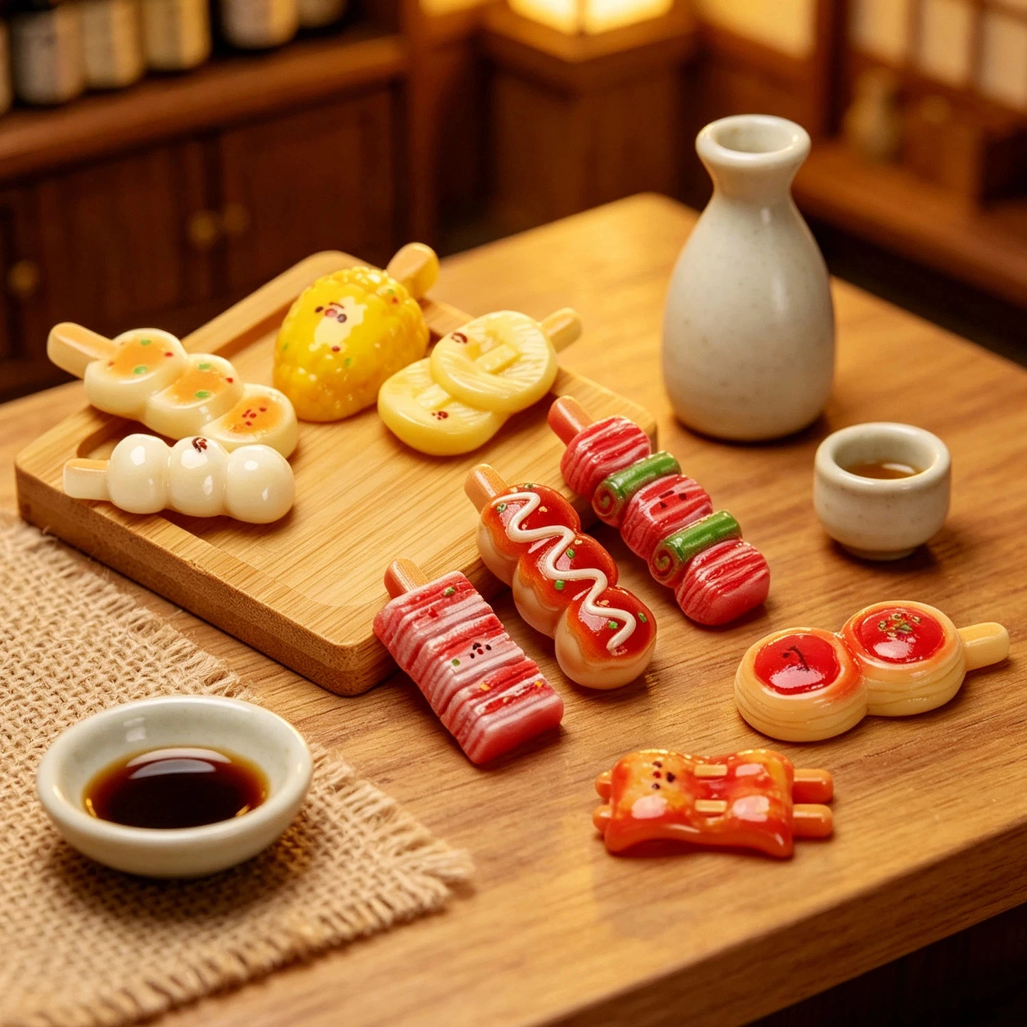 DIY Handmade Simulation Barbecue Skewers Resin Small Accessory Cream Glue Jewelry Dollhouse Ornament Miniature