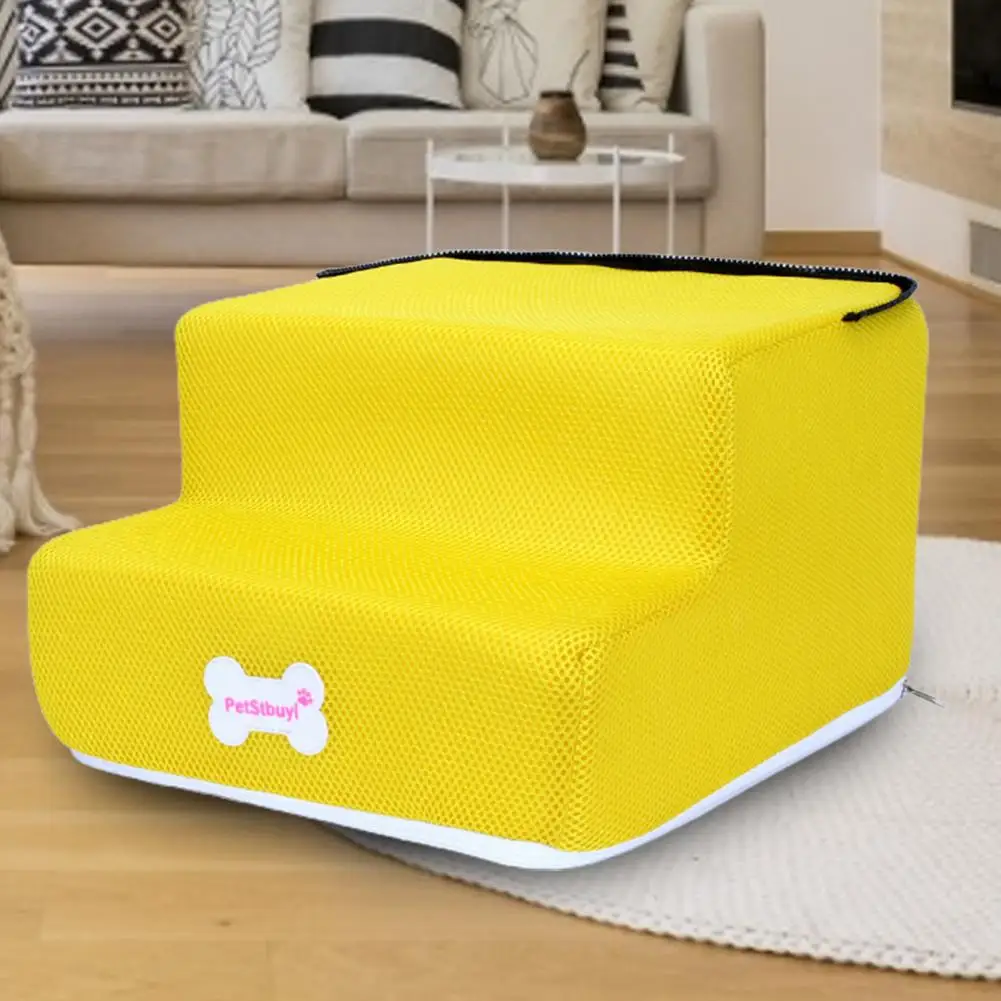 2 Step Pet Ladder Stairs for Small Dog Cat Pet Ramp Ladder Non-slip Fabric Dogs Bed Stairs Puppy Ramp Cat Dog Climbing Ladder