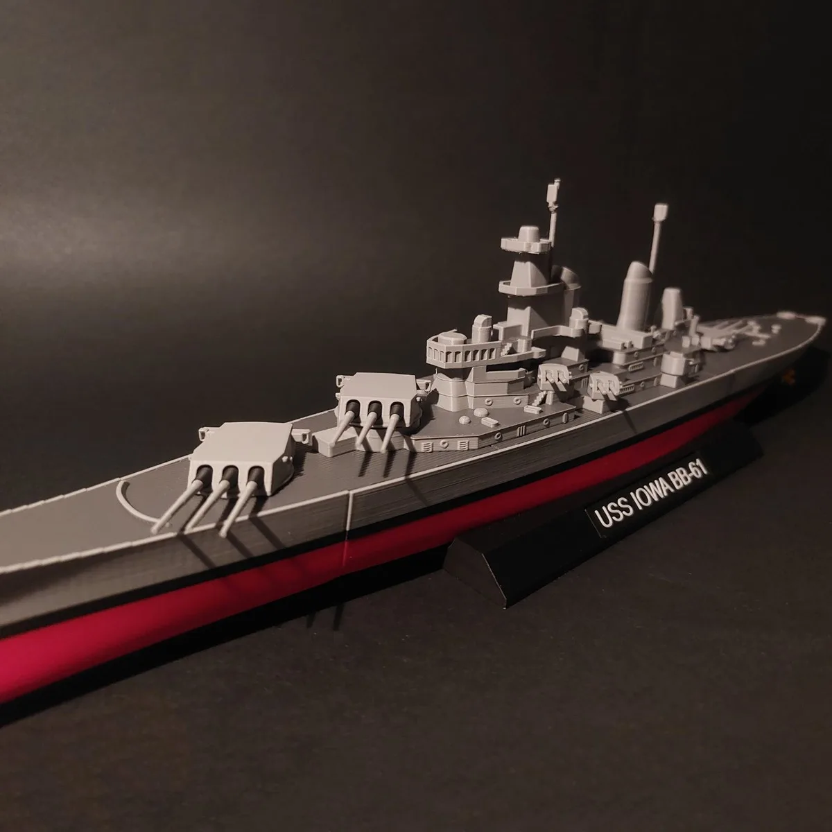 Modelo de ensamblaje de acorazado Clase Iowa de EE. UU., 1/700, 38,7 cm, barcos impresos en 3D cuidadosamente elaborados, Kit de modelo estático, barco, juguete, adornos de regalo