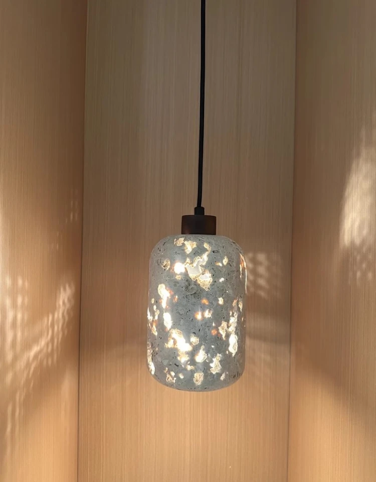 Creative Natural Stone Pendant Lamp Art E27 Bulb Wire