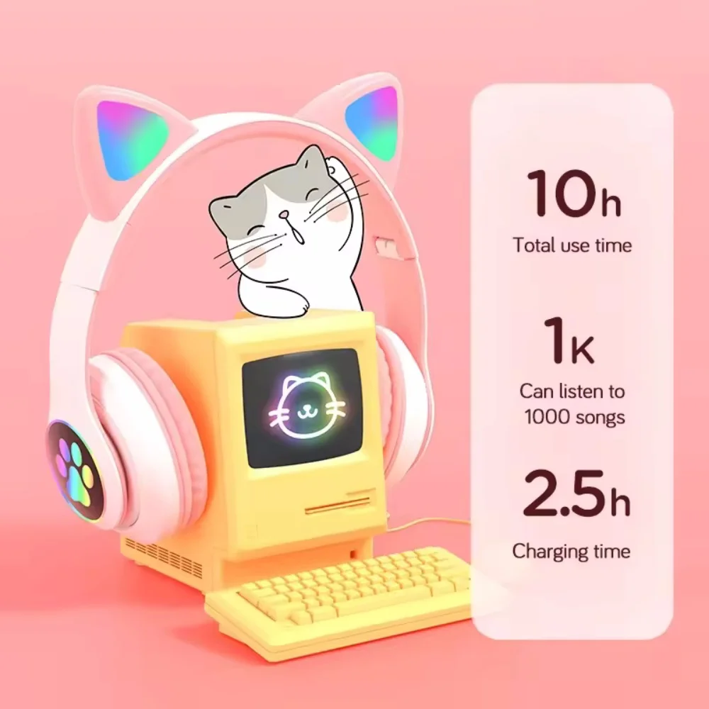 Składane bezprzewodowe słuchaw – Cat Ear Bluetooth Headset Led recenzja i cena