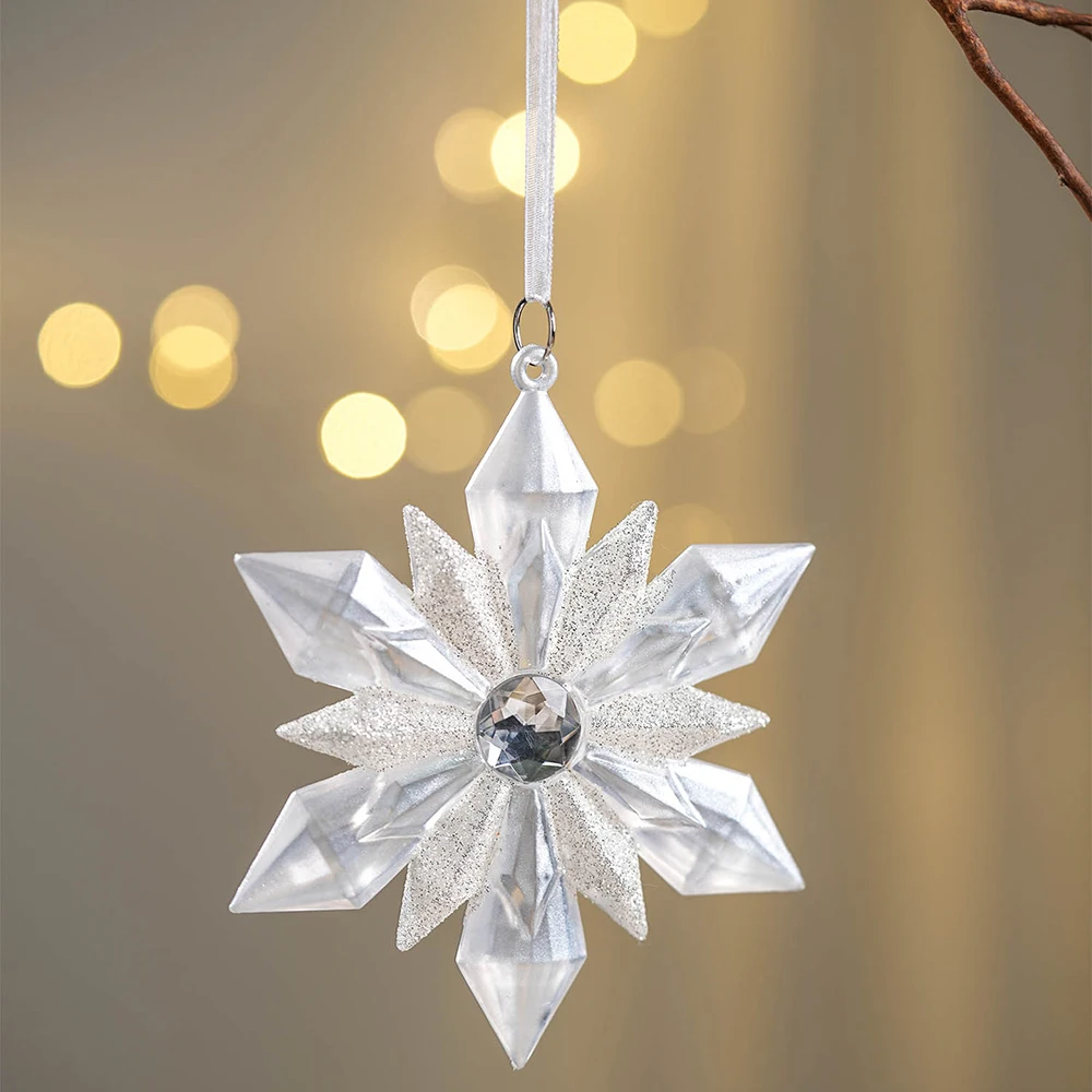 Christmas White Elk Snowflake Bell Star Pendant Christmas Tree Ornaments Christmas Decorations For Home Xmas Navidad New Year