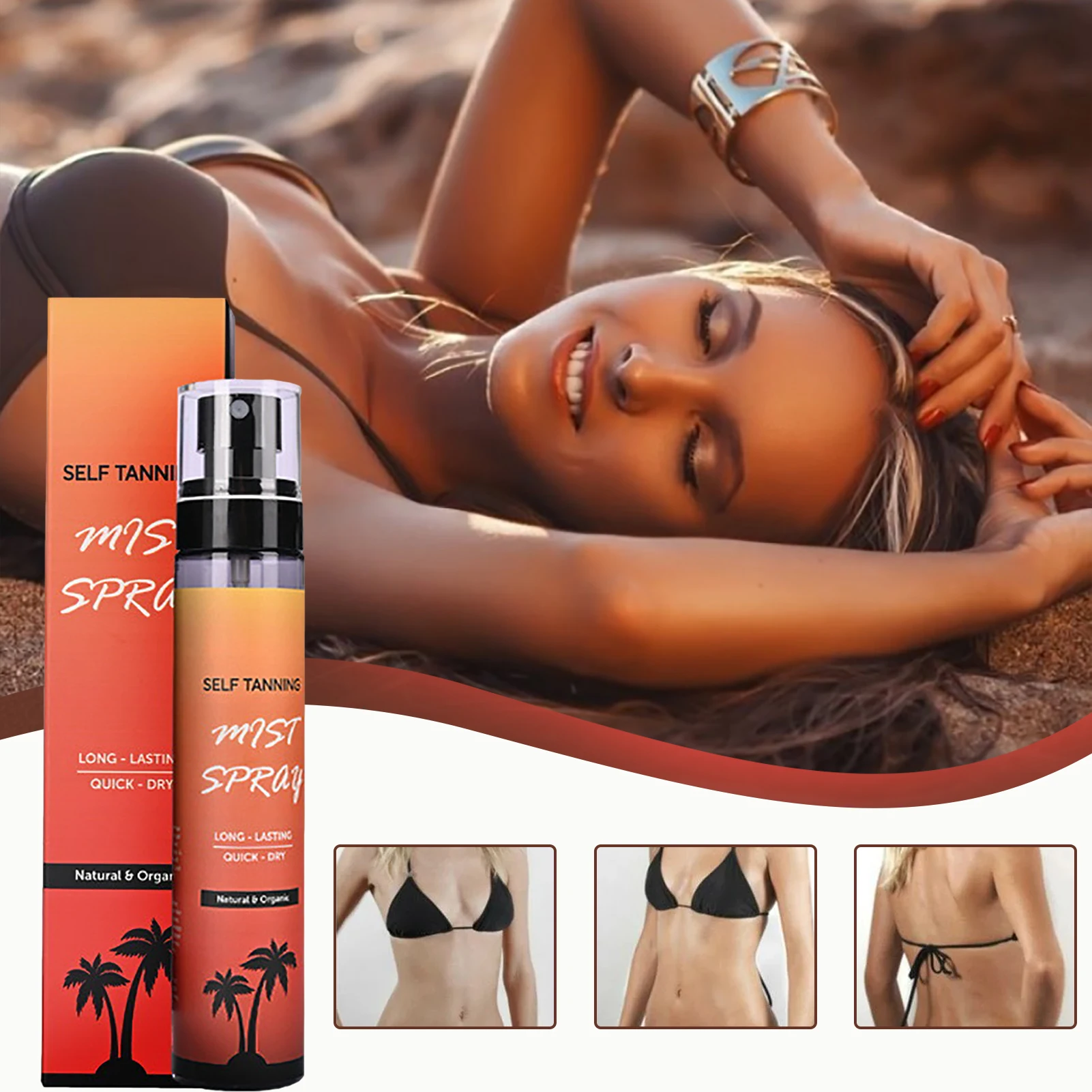 Self-Tanning Lotion Spray Spray Tan Tanning Mousse for Women Men Teenagers Tan Physics Self-Tanner Instant Sunless Tanning Spray