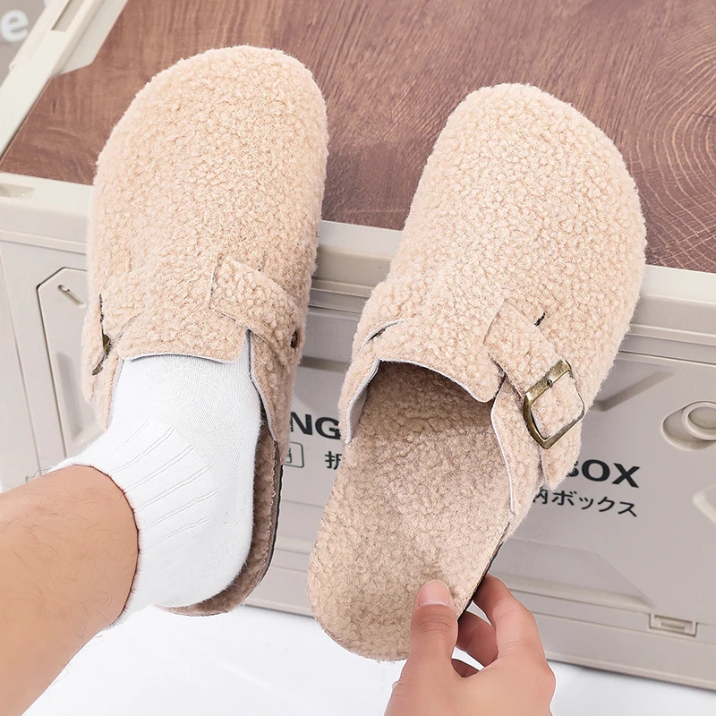 New Fashion Women's Flat Slippers 2025 Autumn/Winter Warm Cotton Shoes Anti Slip Outdoor Large Size Slippers for Men and Women