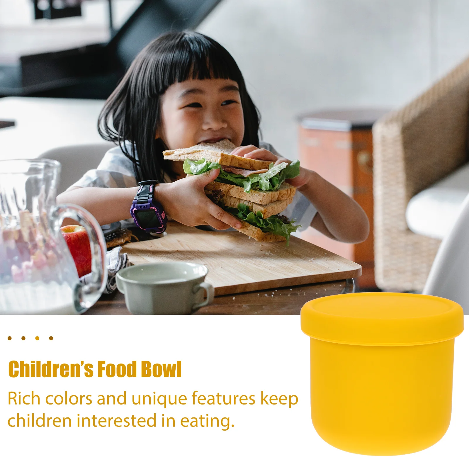 

Portable Baby Food Bowl Silicone Containers Sealed Kids Dining Bowls Easy Clean Non Toxic Yellow Dinner Safe Tableware Infant
