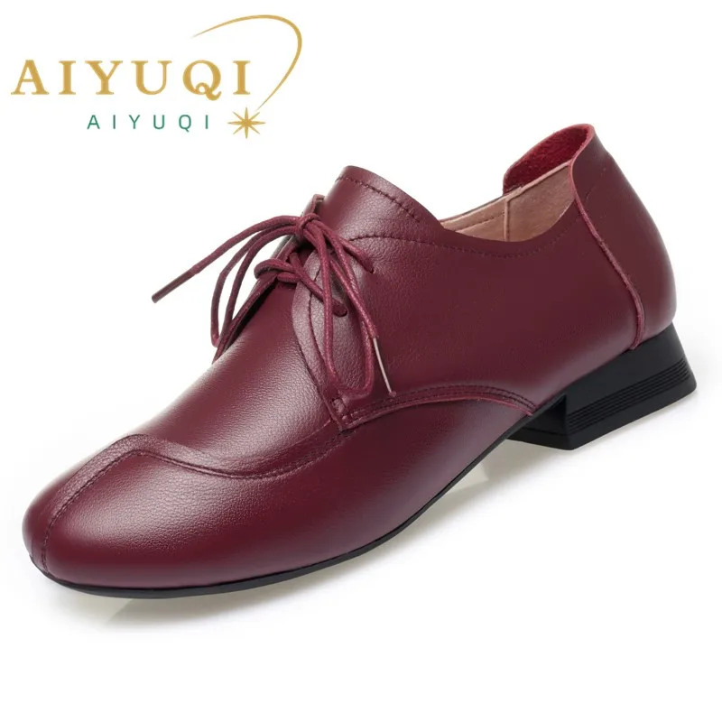 

AIYUQI Women's Casual Shoes Genuine Leather Fall 2025 New Vintage Mom Shoes Women's Non-slip Lace-up Women's Shoes