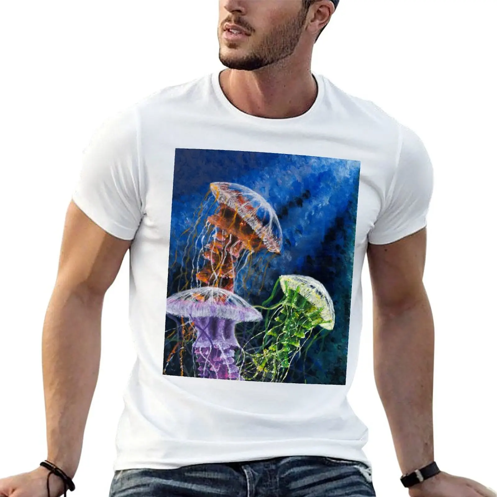 

3 Jellyfish friends T-Shirt t shirts for man cotton funny t shirts designer T-Shirt