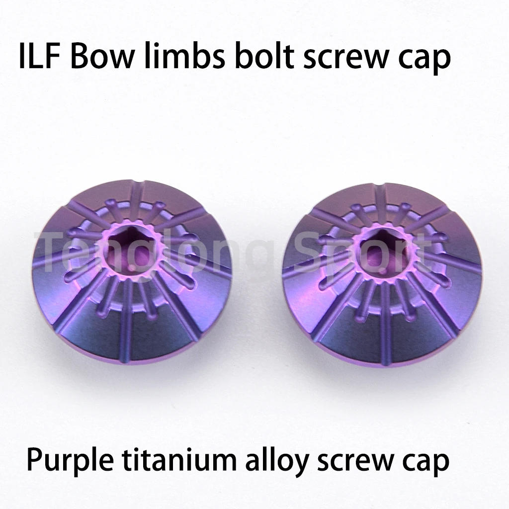 ILF Bow Limbs Bolt Screw Titanium Alloy Cap Stainless Steel Body For Recurve Bow Archery Purple 2pcs