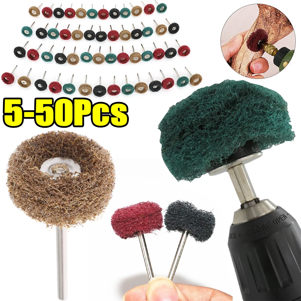 

50/5 шт. мини-дрель, абразивные щетки, нейлоновое волокно, шлифовальная шлифовальная головка, нейлоновый полировальный круг, вращающиеся инструменты, набор деталей для удаления ржавчины