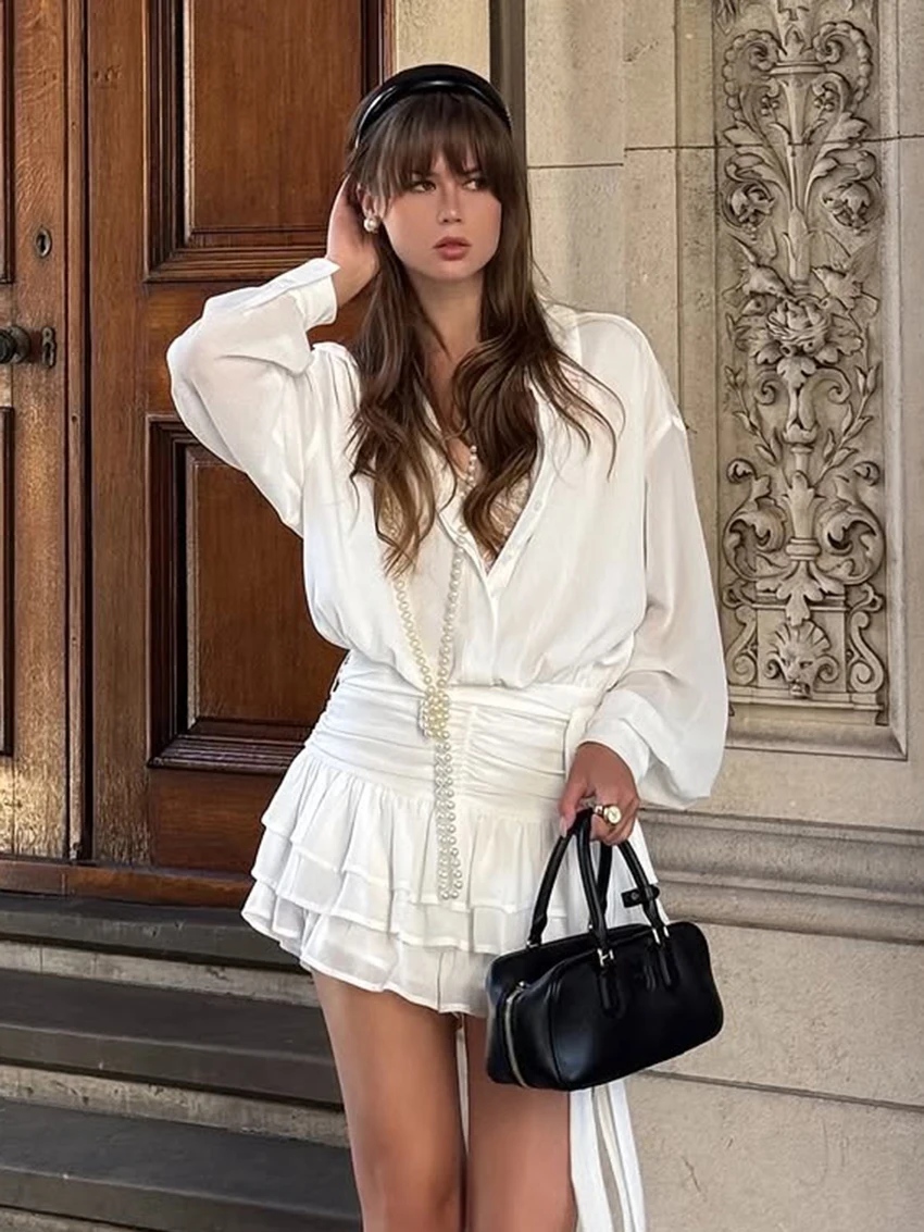 

Marthaqiqi повседневная женская одежда для сна, пижамы с длинными рукавами, ночные рубашки на шнуровке, ночная рубашка с отложным воротником, мини-платье, женская ночная рубашка