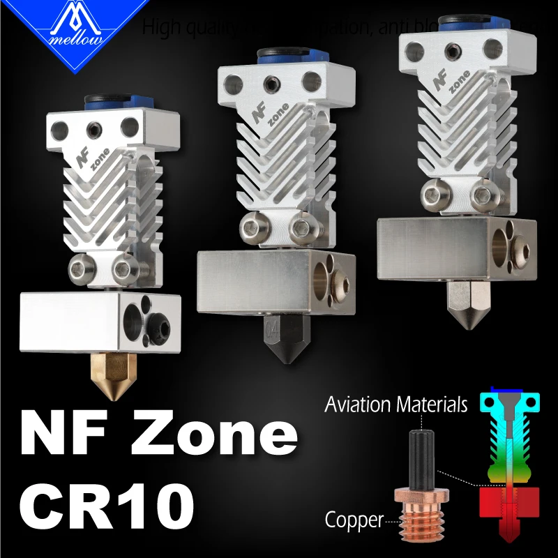 Mellow NF Zone-CR10 Hotend Extruder Kit Aerospace Materials For Creality Ender 3 Micro Swiss MK8 Nozzle 3D Printer Parts