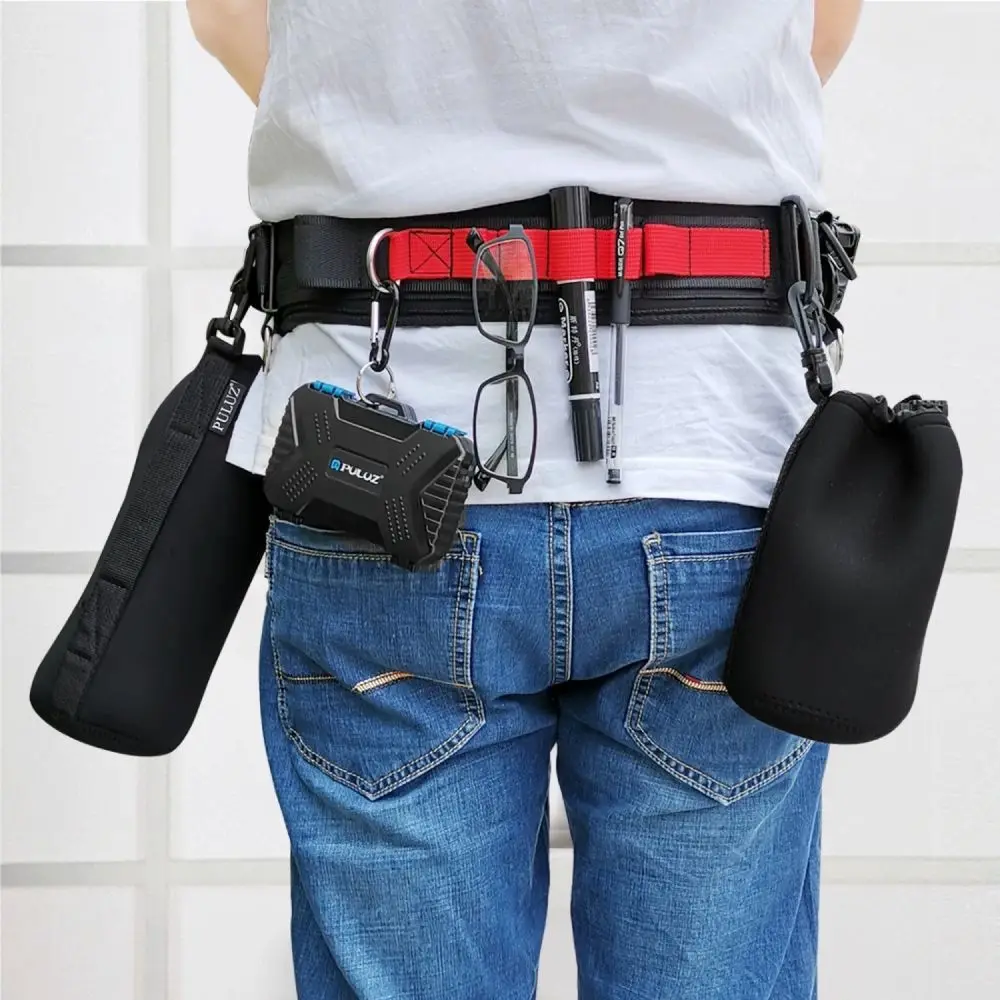 Adjustable Cameras Waist Belt Multi-functional Clip Hook SLR/DSLR Waistband Strap Nylon Hanging Camera Lens Bag