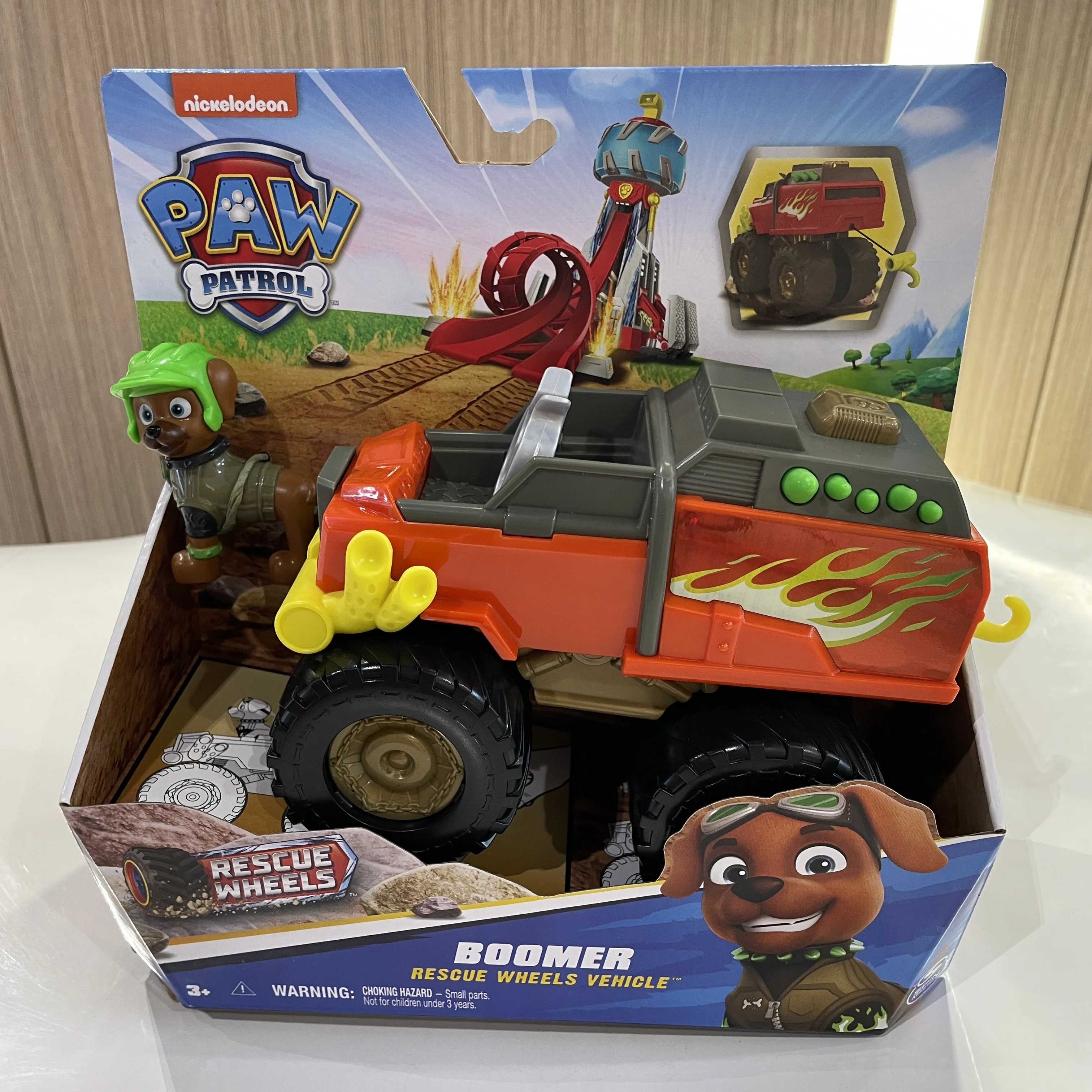 Original PAW Patrol Rescue Wheels Vehicle Toy with Collectible Action Figure Roxi Boomer Skye Chase Rocky Kids Toy Birthday Gift