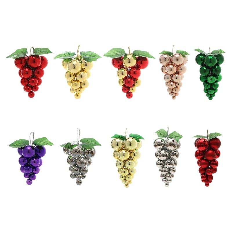 50JC Elegant Imitated Grape String Christmas Sphere Ornament for Festival Decorating