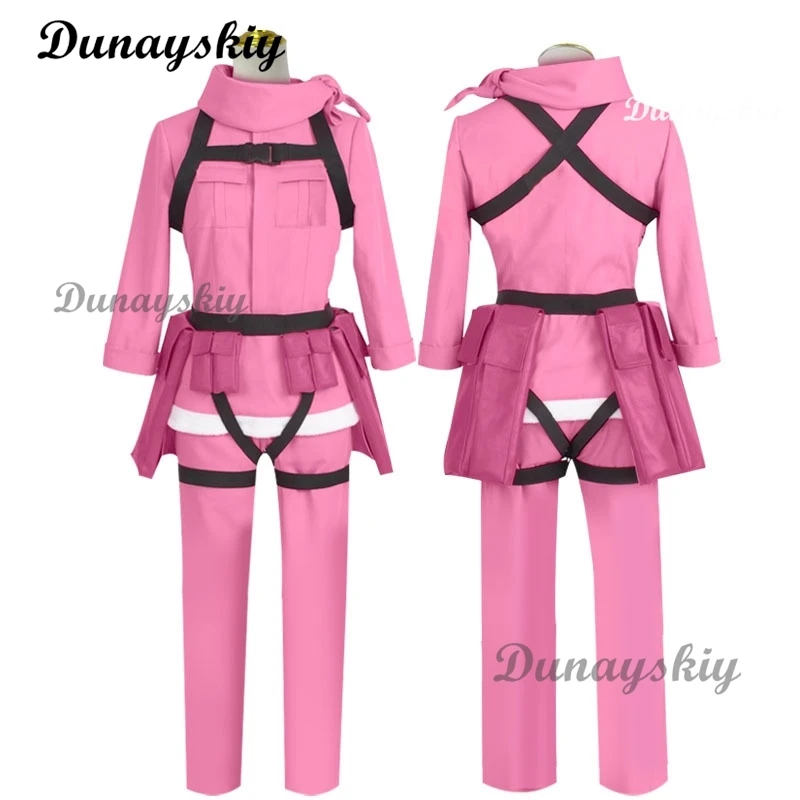 مجموعة كاملة من أزياء Gun Gale Online Llenn (Kohiruimaki Karen) - زي موحد مع معطف وسروال وشعر مستعار