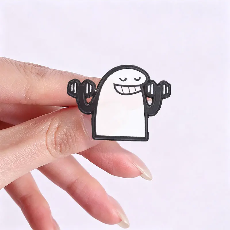 Gym Workout Flork Meme Enamel Dumbbell Weightlifting Muscle Flex Brooches Badge Fitness Lover Jewelry Gift for Friends - view 4