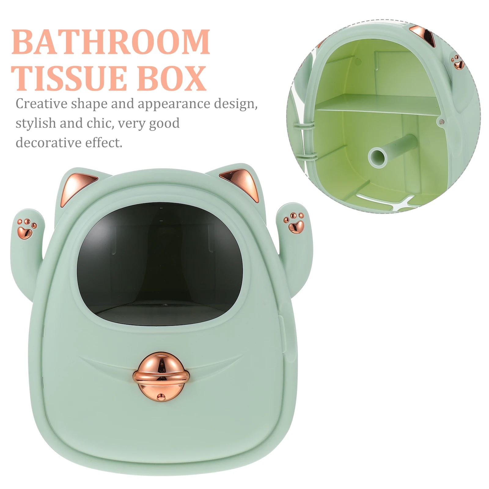 

Stainless Steel Tissue Box Wall Mounted No Punching Bathroom Household Decorative Paper Holder Space Saving Roll Box for Kitchen