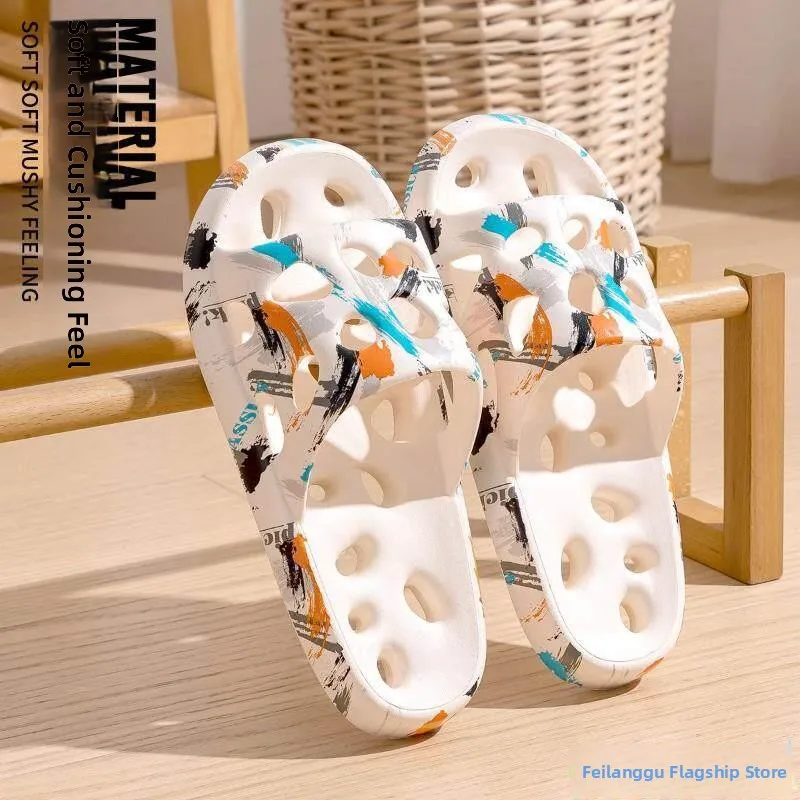 

New Summer Bathroom Leakproof Slippers Soft Quick Dry Non-Slip Indoor Home Bath Cooling EVA Material Convenient Summer Slippers
