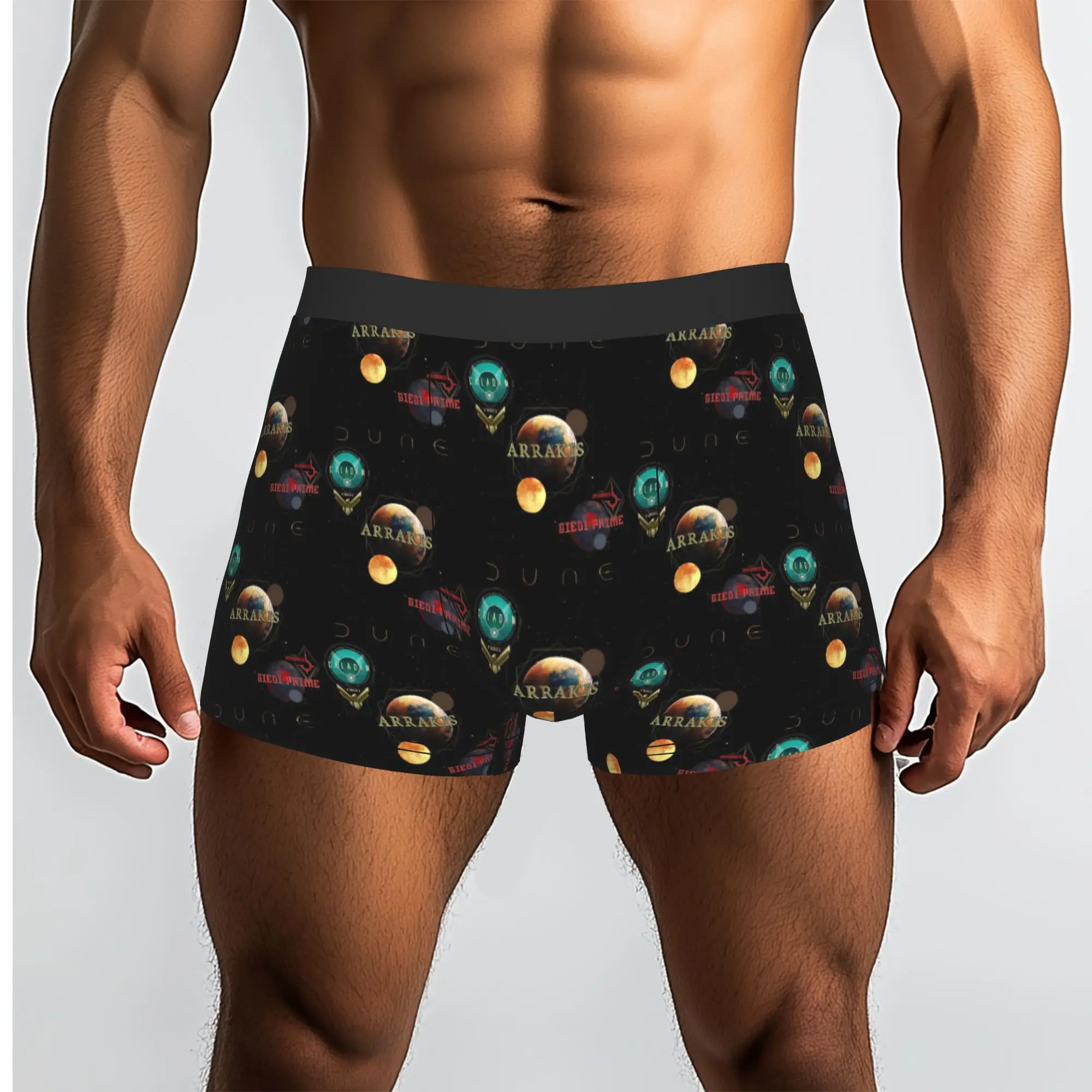 Planet System And Moons With Logo DUNE Underpants Homme Panties Man Underwear Print Shorts Boxer Briefs