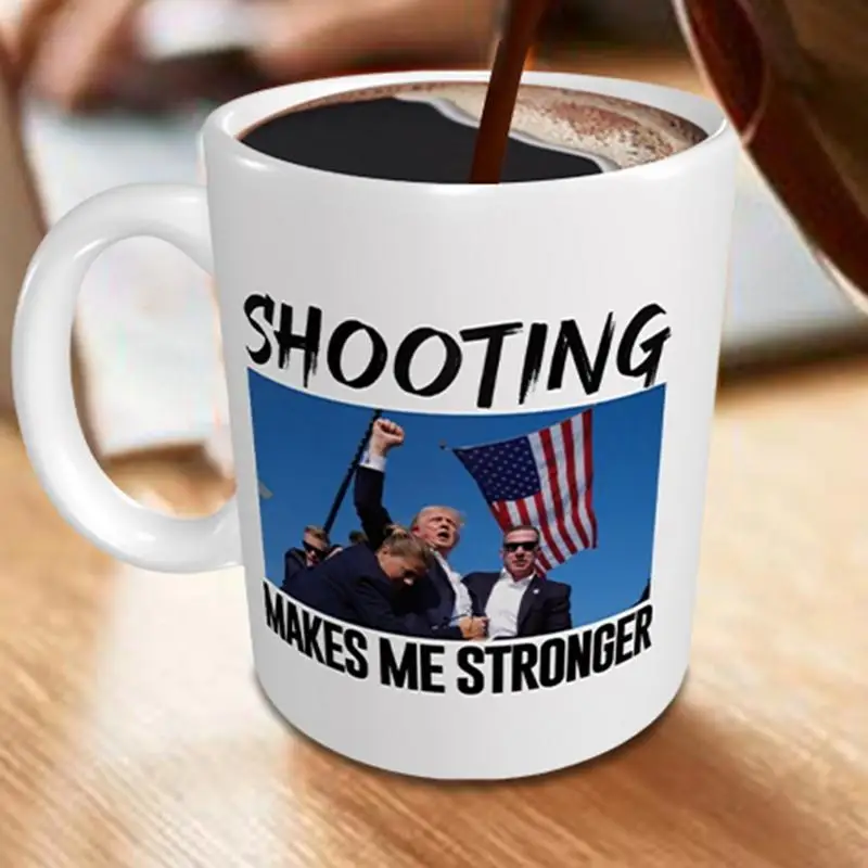 Donald n Trump Supporter Ceramic Mug 2024 Assassination Cup Trump Shootings Makes Me Stronger Warrior Rally Coffee Mug USA 2024