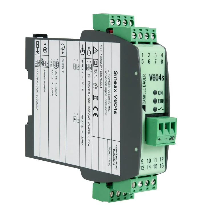 SINEAX VB604s Programmable Multifunctional Transmitter with LCD Display and PT100 Sensor for DC Currents USB-RS485 1SET