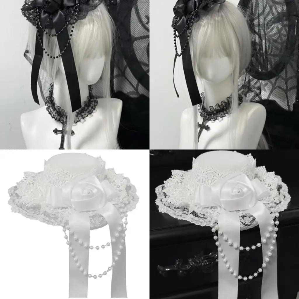 

R1WE Rose Bead Bead Chain Headsiece Lolitas головной убор субкультуры аксессуары для волос