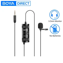 BOYA BY-M1 PRO II Condensateur Lavalier Revers Microphone pour iPhone Android PC Ordinateur Smartphone DSLR Streaming Youtube Statique