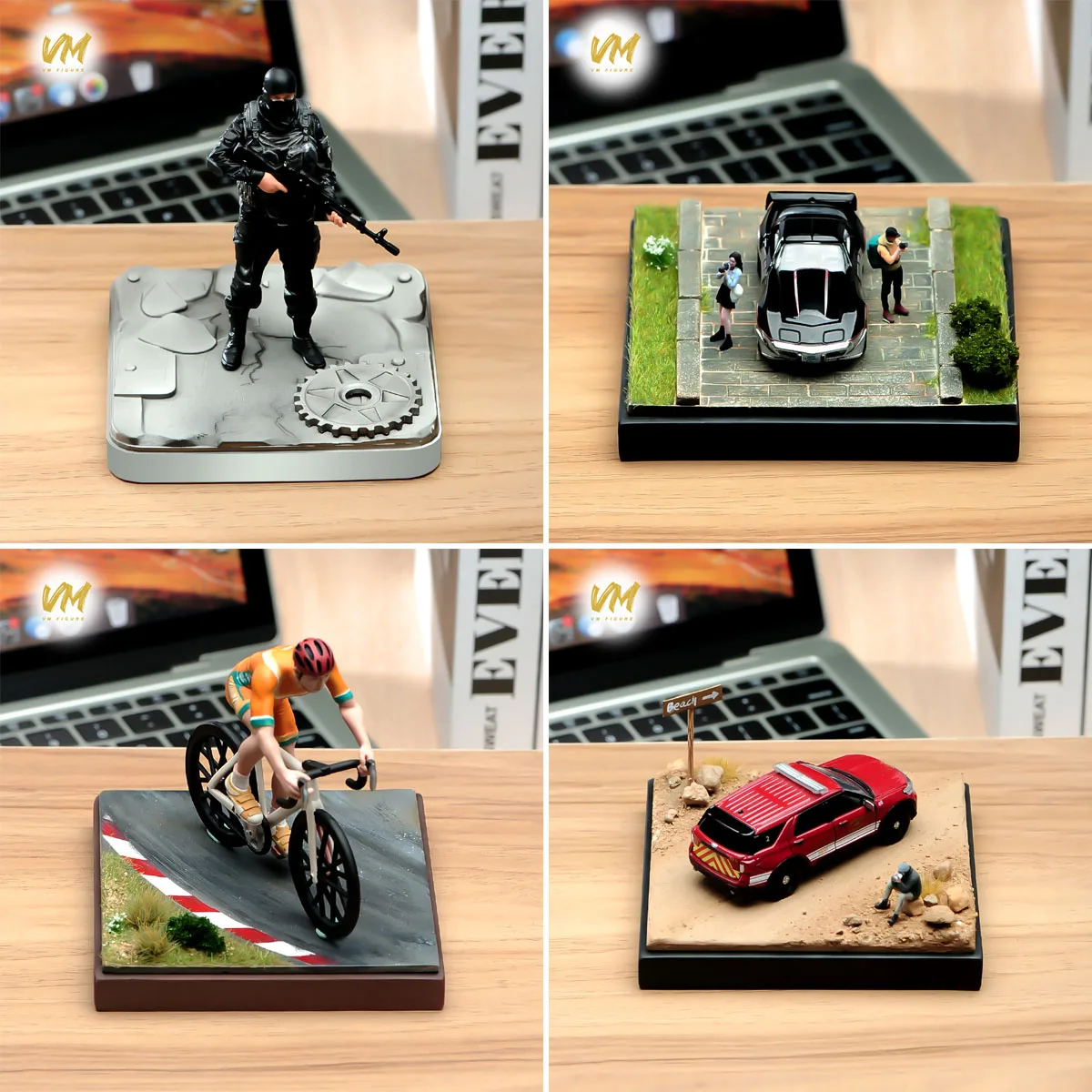 

Square Platform Scene Model Diorama Base Mechanical Gear Outdoor Reality Grassland Wasteland for 1/64 Figure Doll Cars Display