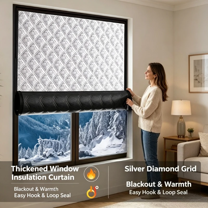 Modern Thermal Insulated Curtains - Stylish Home Decor with Heat/Cold Blocking Technology - Easy To Install for Apartment/Hotel
