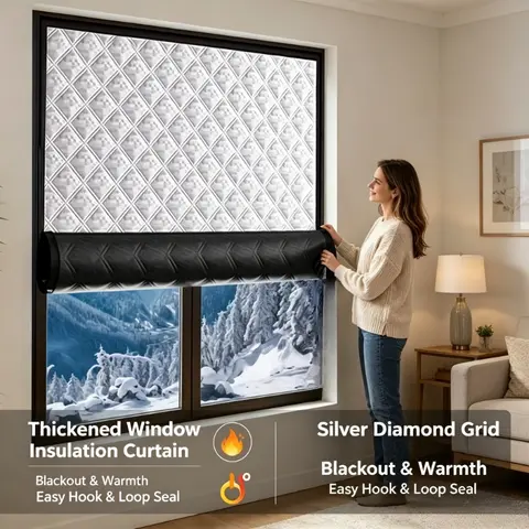 Modern Thermal Insulated Curtains - Stylish Home Decor with Heat/Cold Blocking Technology - Easy To Install for Apartment/Hotel